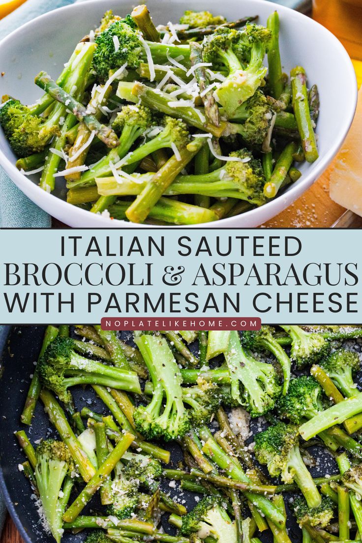 Quick & Easy Sauteed Broccoli Asparagus with Parmesan